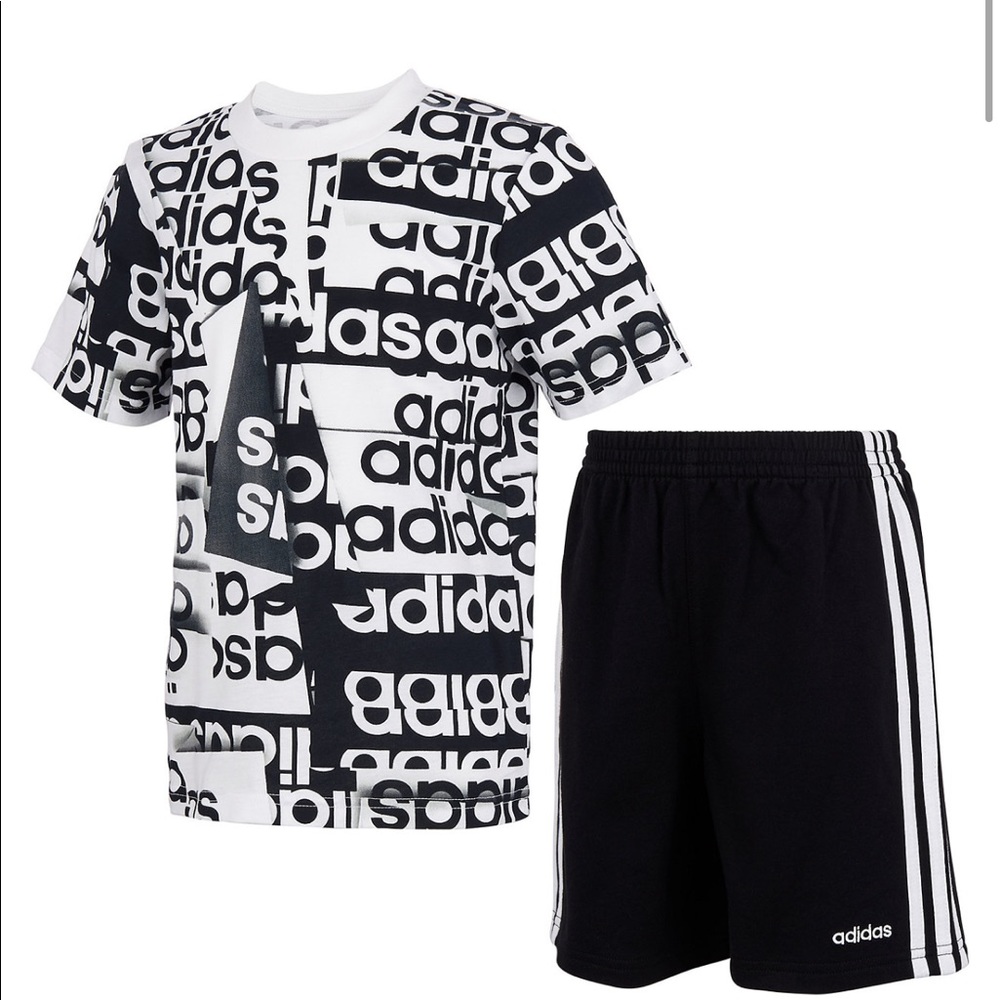 Adidas Baby Boys 2-Pc. Cotton Printed Shirt & Shorts Set